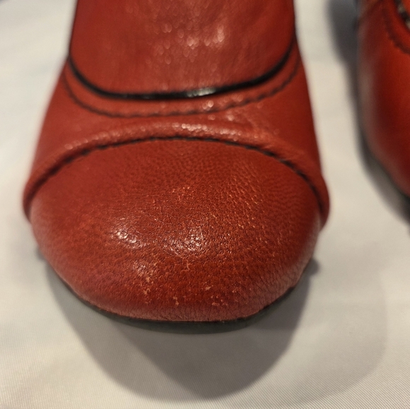 Fly London Red Leather Ankle Boots - Picture 13 of 16